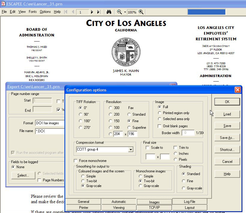 PCL nach Fax